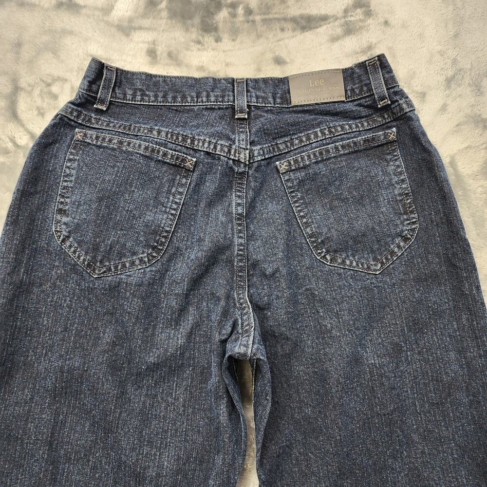 Vintage Lee Jeans Womens 10P PETITE Blue Dark Wash High Rise Tapered Mom‎ Casual - Picture 4 of 12